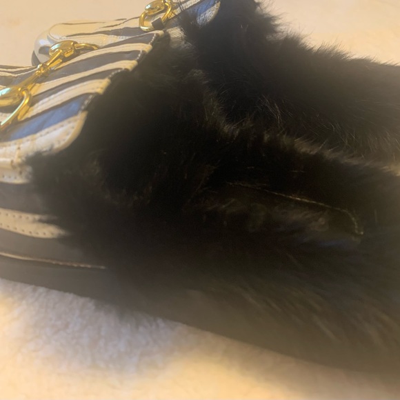 COPY - New Gucci Princeton Leather & Lamb Fur Slides - size 40 - Picture 5 of 15